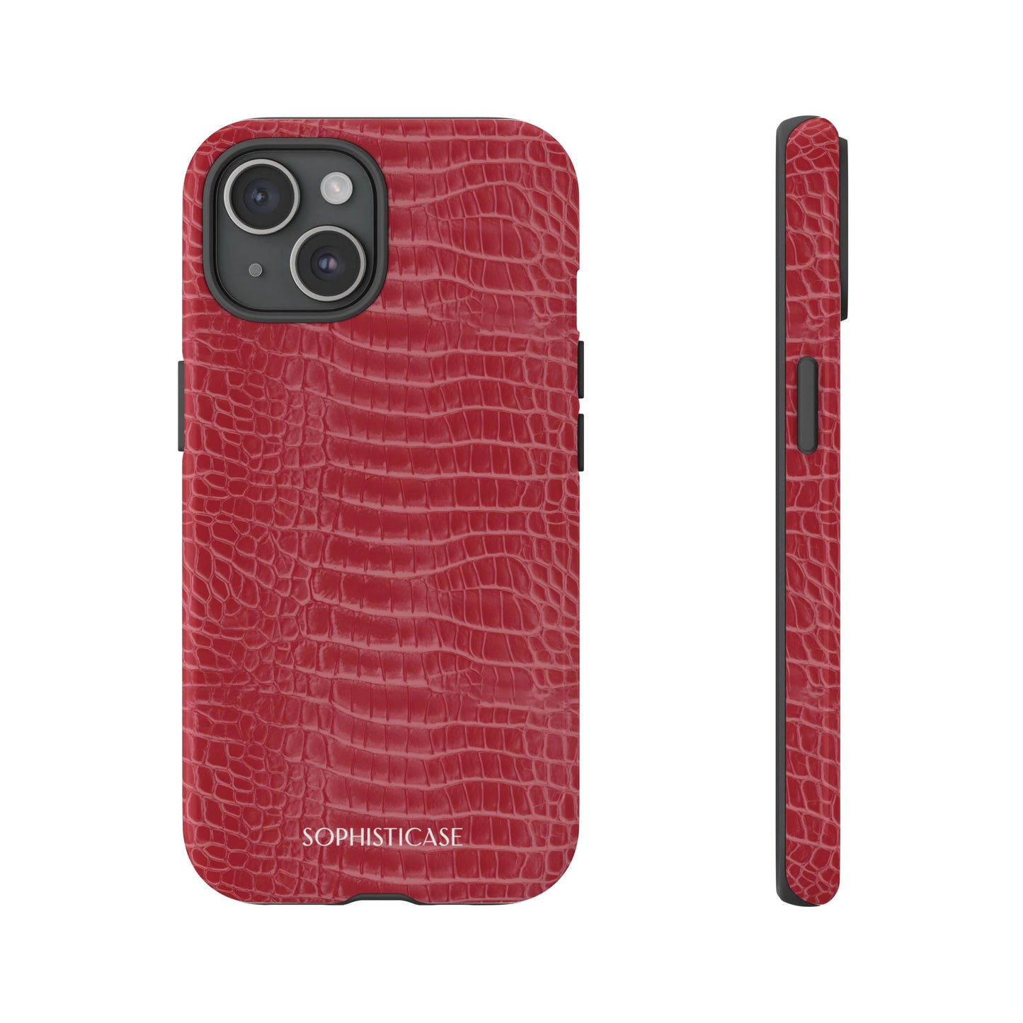 Luxe Leather in Cherry Red - iPhone Case, Samsung Galaxy Case, Google Pixel Case