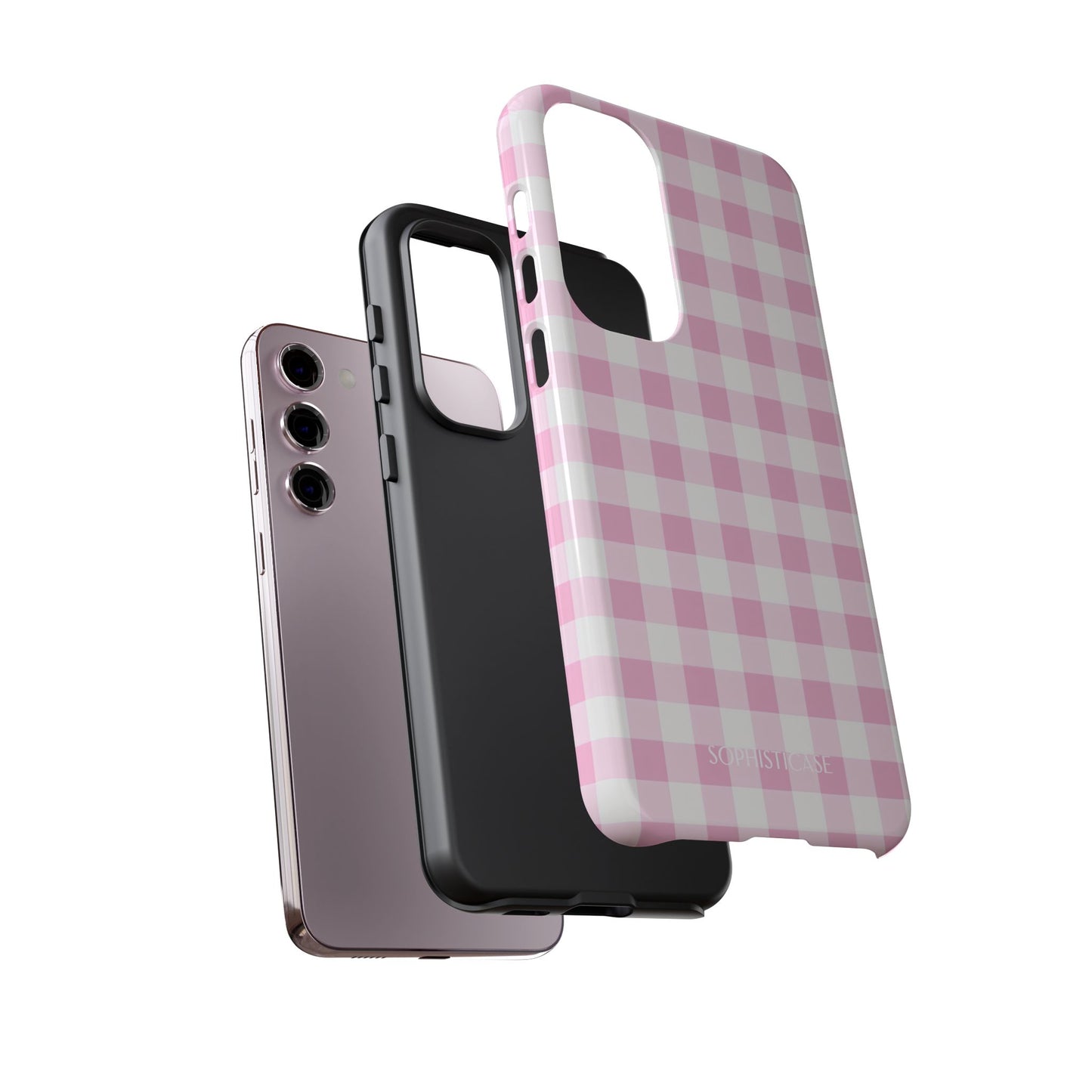 Gingham in Pink - iPhone Case, Samsung Galaxy Case, Google Pixel Case