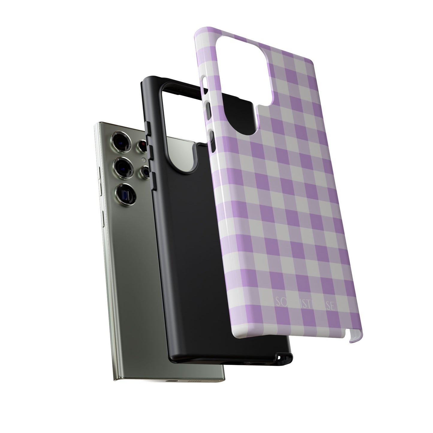 Gingham in Purple - Tough Phone Case for Samsung Galaxy