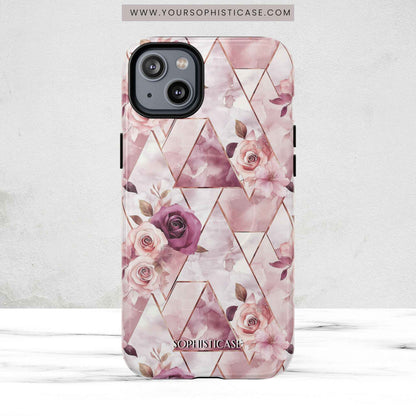 Royal Floral in Plum Chevron - iPhone Magsafe Case