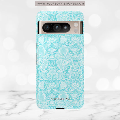 Luxe Lace in Aqua - Tough Phone Case
