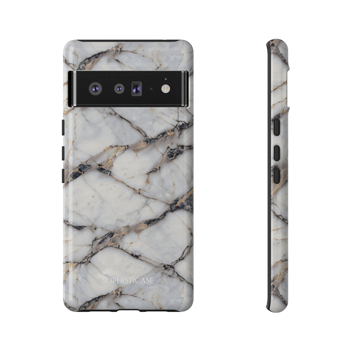 Marble Opulence in Cracked Beige - iPhone Case, Samsung Galaxy Case, Google Pixel Case