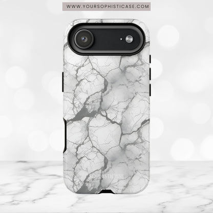 Marble Opulence in Charcoal Grey - iPhone Case
