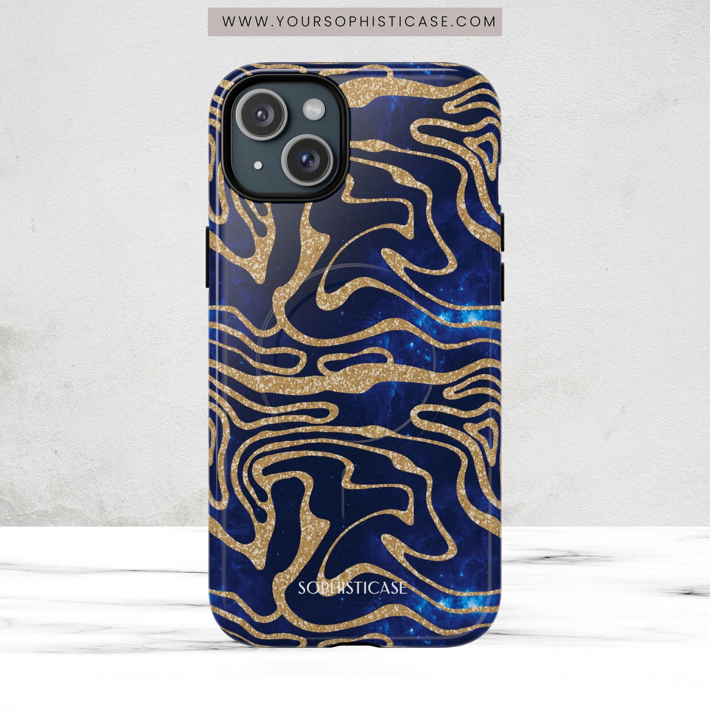 Cosmic Gold in Blue - iPhone Magsafe Case