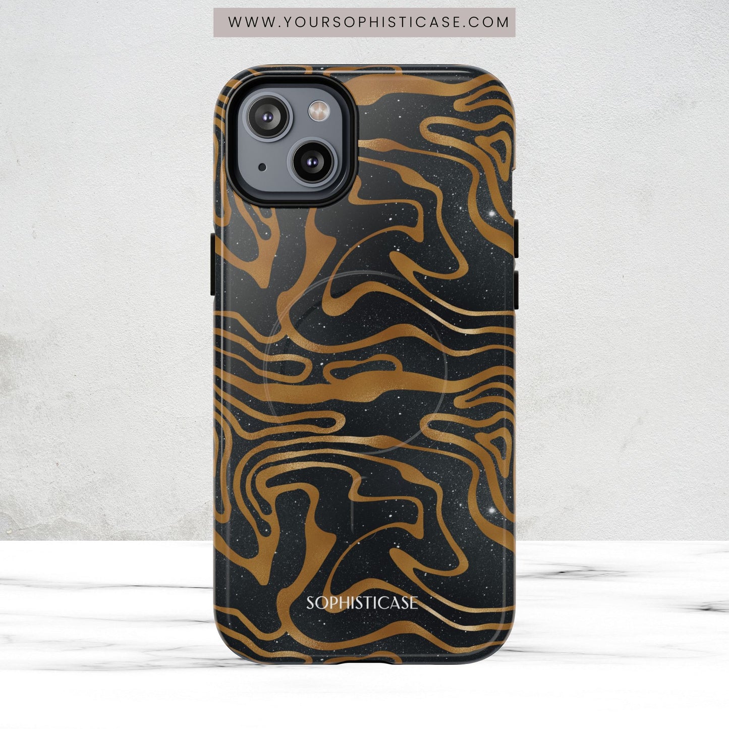 Cosmic Gold in Black - iPhone Magsafe Case