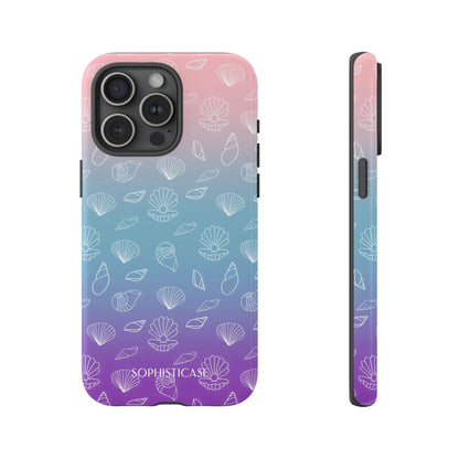 Seashell Society in Pink Blue & Purple Sunset - iPhone Case, Samsung Galaxy Case, Google Pixel Case