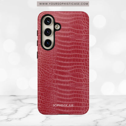 Luxe Leather in Cherry Red - iPhone Case, Samsung Galaxy Case, Google Pixel Case