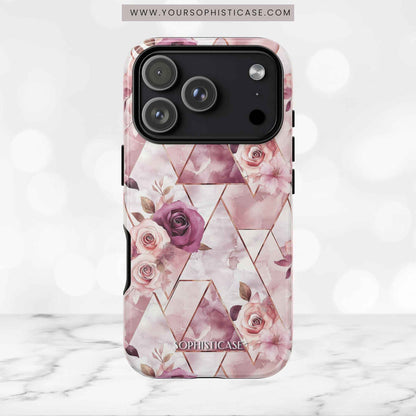 Royal Floral in Plum Chevron - Tough Phone Case