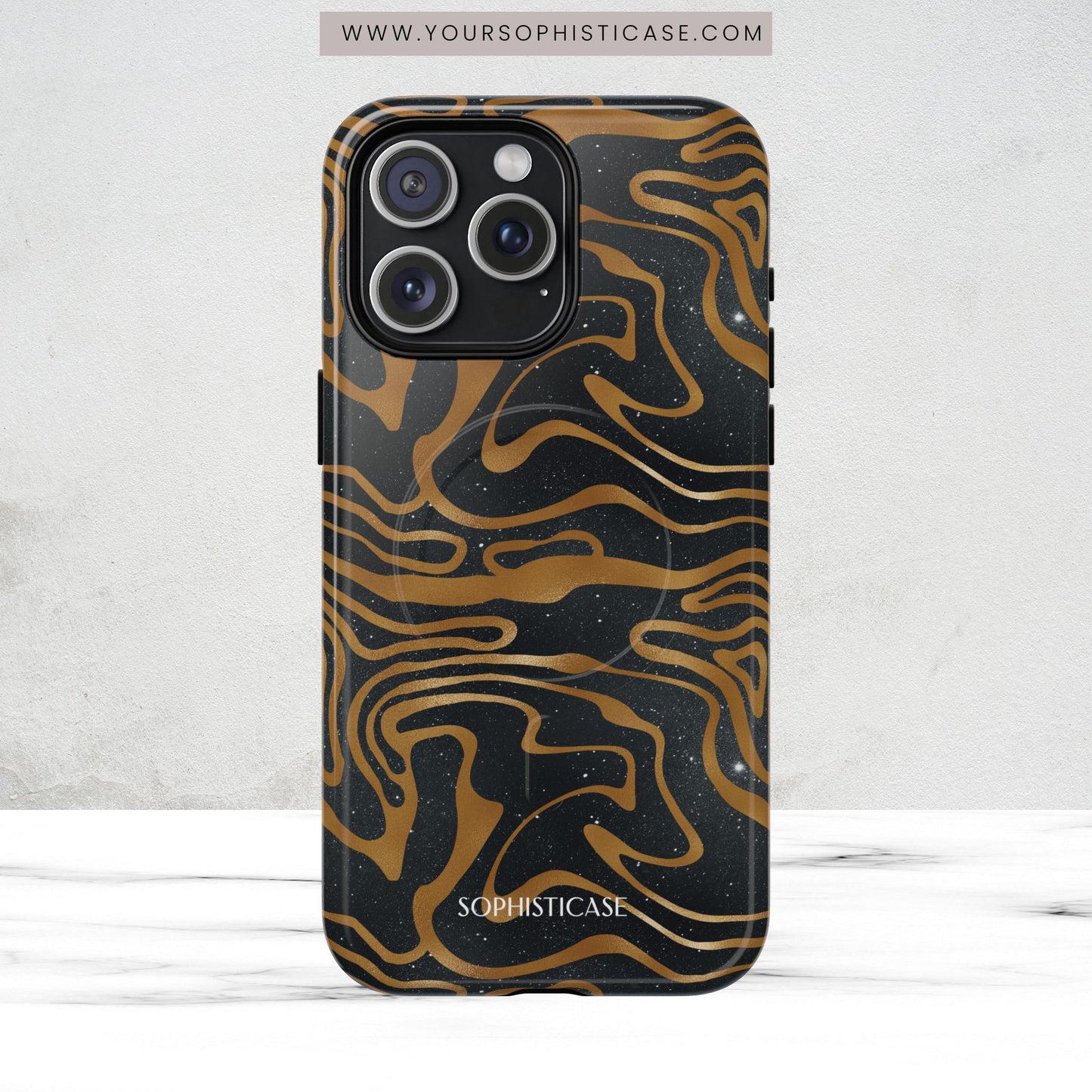 Cosmic Gold in Black - iPhone Magsafe Case