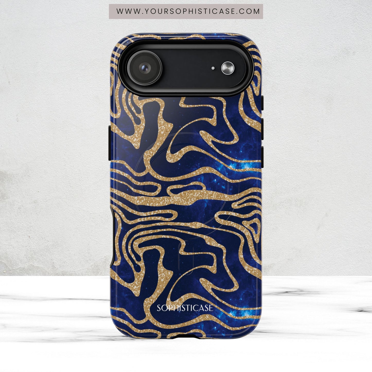 Cosmic Gold in Blue - iPhone Magsafe Case