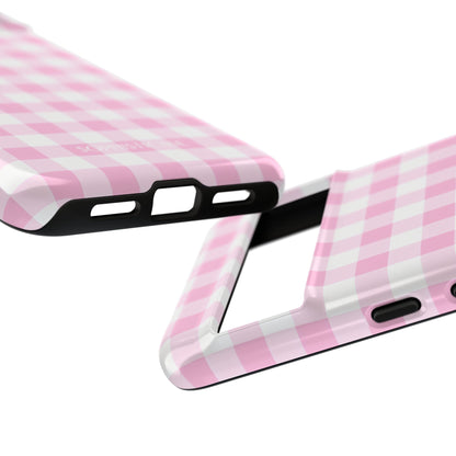 Gingham in Pink - iPhone Case, Samsung Galaxy Case, Google Pixel Case