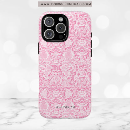 Luxe Lace in Pink - iPhone Case, Samsung Galaxy Case, Google Pixel Case
