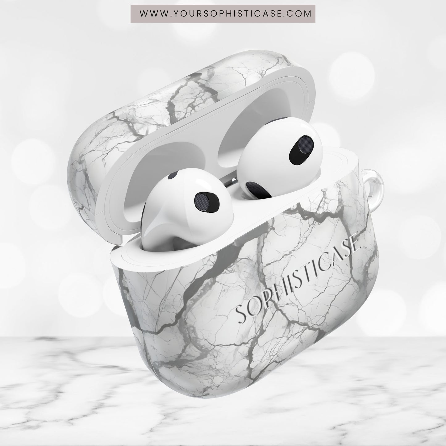 AirPod Cases - Marble Opulence in Charcoal Grey