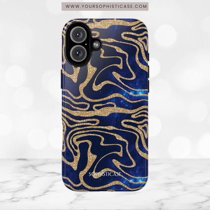 Cosmic Gold in Blue - iPhone Case, Samsung Galaxy Case, Google Pixel Case