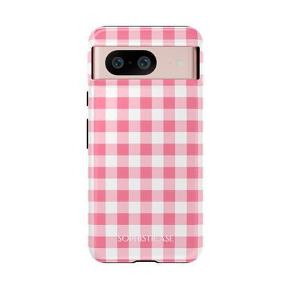 Gingham in Salmon - Tough Phone Case for Google Pixel