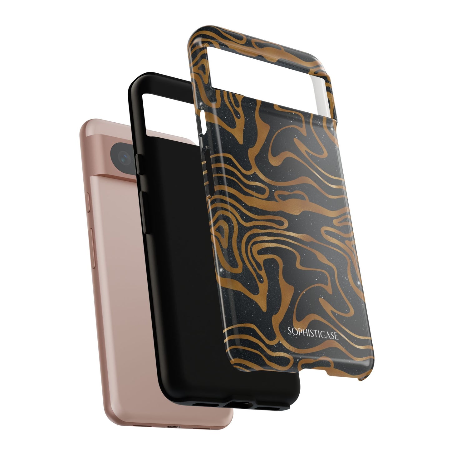 Cosmic Gold in Black - iPhone Case, Samsung Galaxy Case, Google Pixel Case