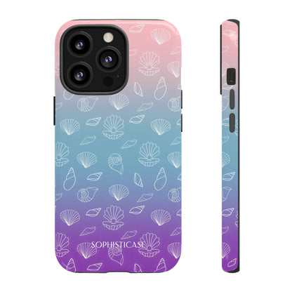 Seashell Society in Pink Blue & Purple Sunset - iPhone Case, Samsung Galaxy Case, Google Pixel Case