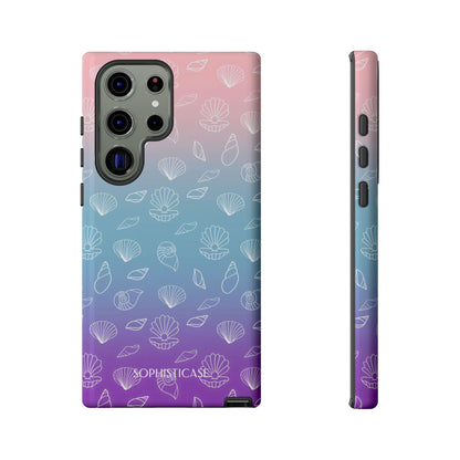 Seashell Society in Pink Blue & Purple Sunset - iPhone Case, Samsung Galaxy Case, Google Pixel Case