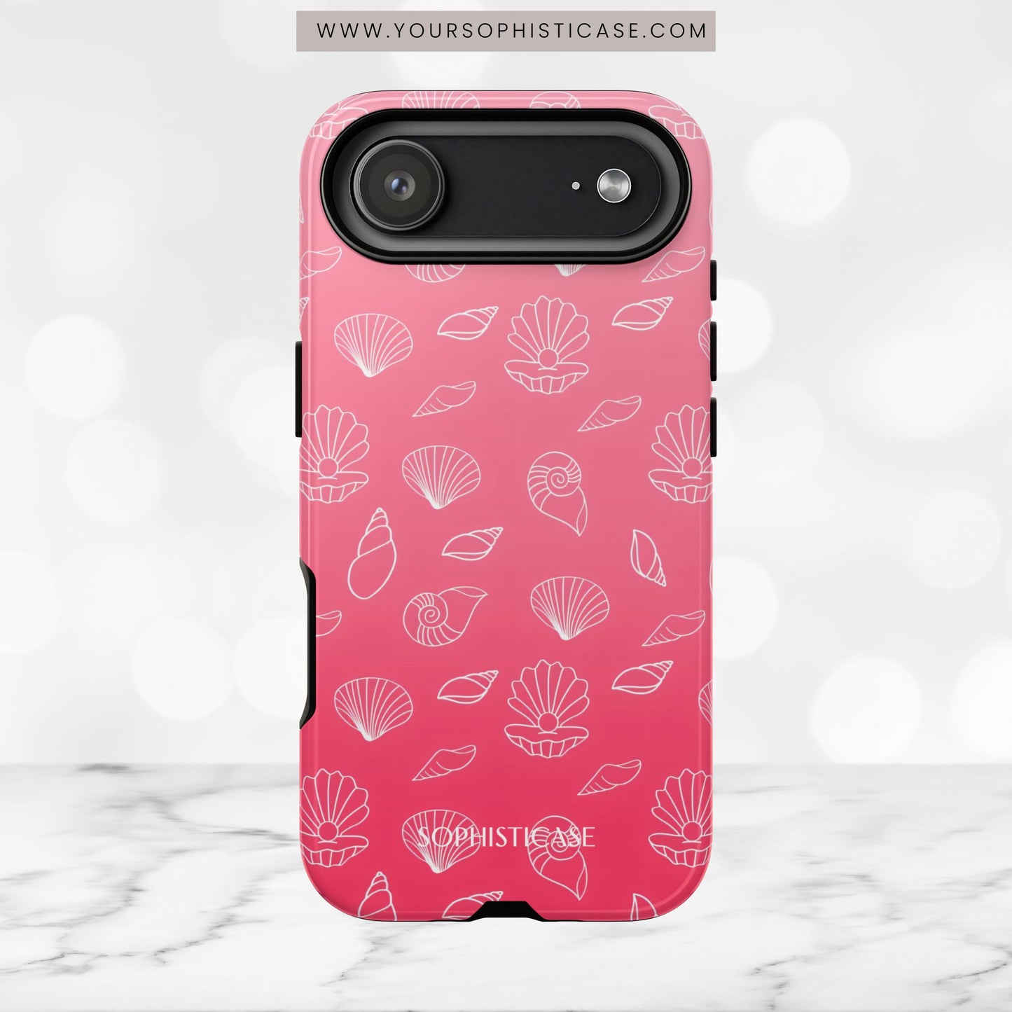 Seashell Society in Sunset Pink - iPhone Case, Samsung Galaxy Case, Google Pixel Case