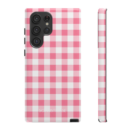 Gingham in Salmon - Tough Phone Case for Samsung Galaxy