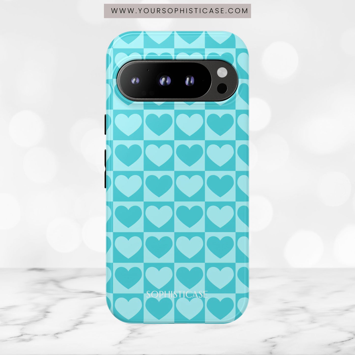 Tough Love in Aqua - Tough Phone Case
