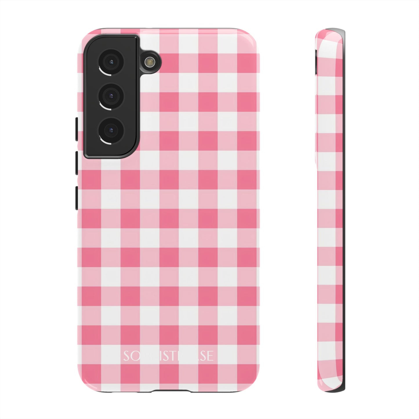 Gingham in Salmon - Tough Phone Case for Samsung Galaxy