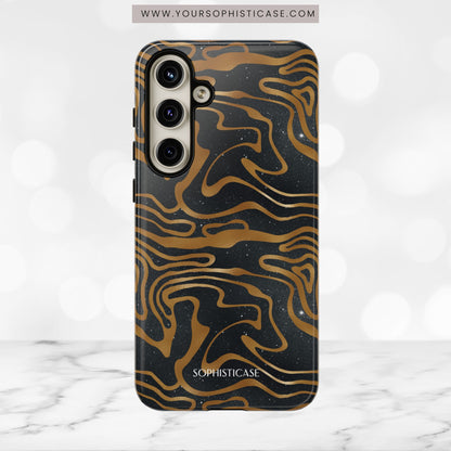 Cosmic Gold in Black - iPhone Case, Samsung Galaxy Case, Google Pixel Case