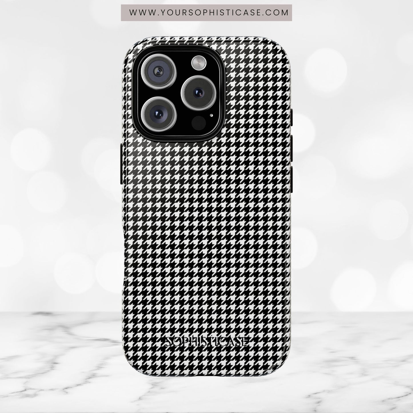 Houndstooth in Black - iPhone Case