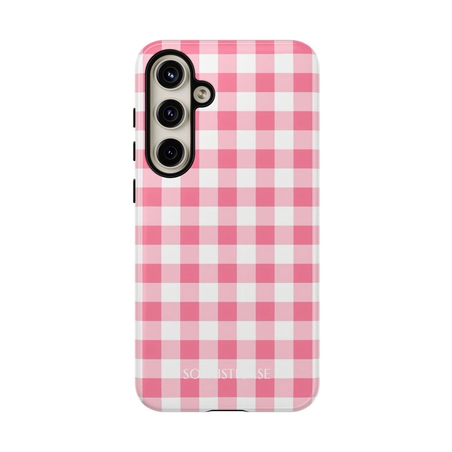 Gingham in Salmon - Tough Phone Case for Samsung Galaxy