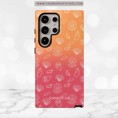 Seashell Society in Sunset Orange - iPhone Case, Samsung Galaxy Case, Google Pixel Case