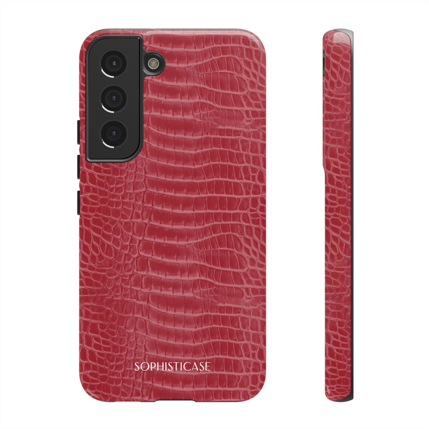 Luxe Leather in Cherry Red - iPhone Case, Samsung Galaxy Case, Google Pixel Case