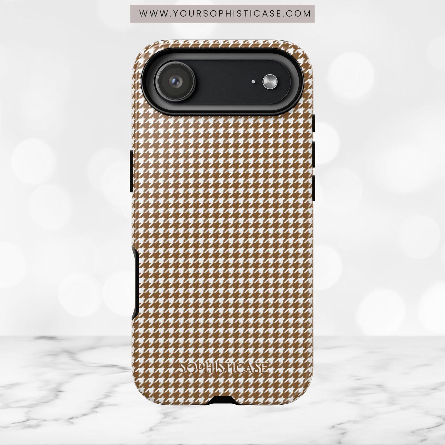 Houndstooth in Brown - iPhone Case, Samsung Galaxy Case, Google Pixel Case