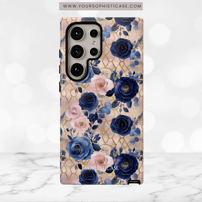 Royal Floral in Navy Blush - Tough Phone Case