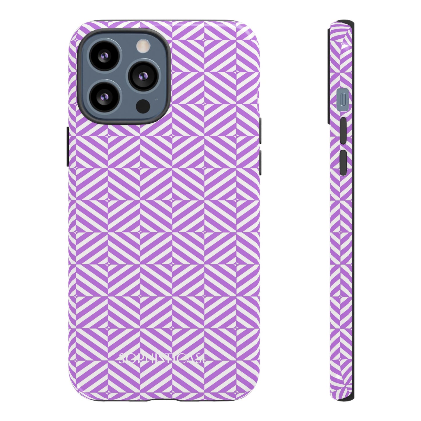 Illusions in Purple - Dual Layer Shockproof Phone Case for iPhone, Google Pixel and Samsung Galaxy