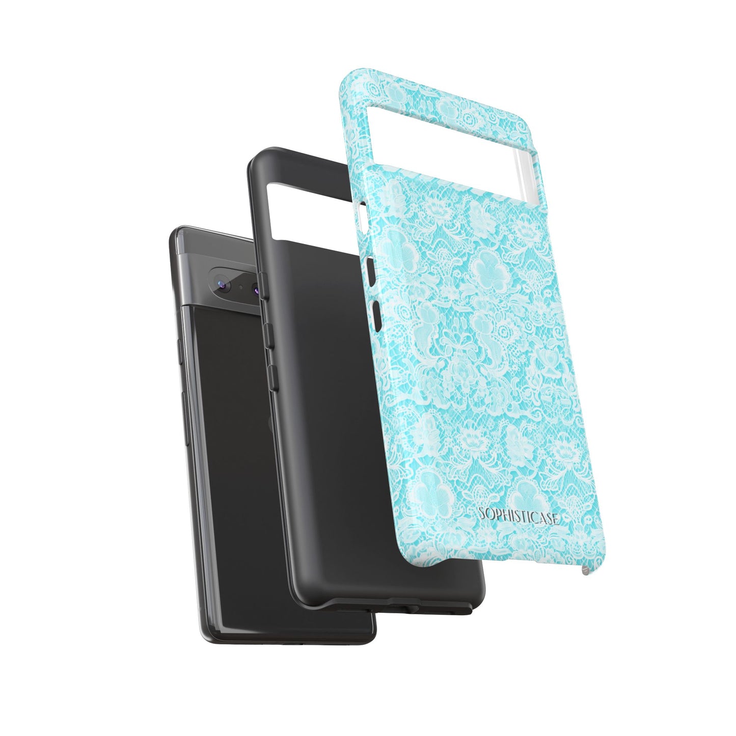 Luxe Lace in Aqua - Tough Phone Case