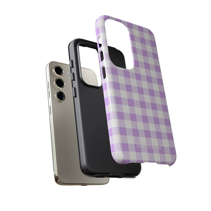 Gingham in Purple - Tough Phone Case