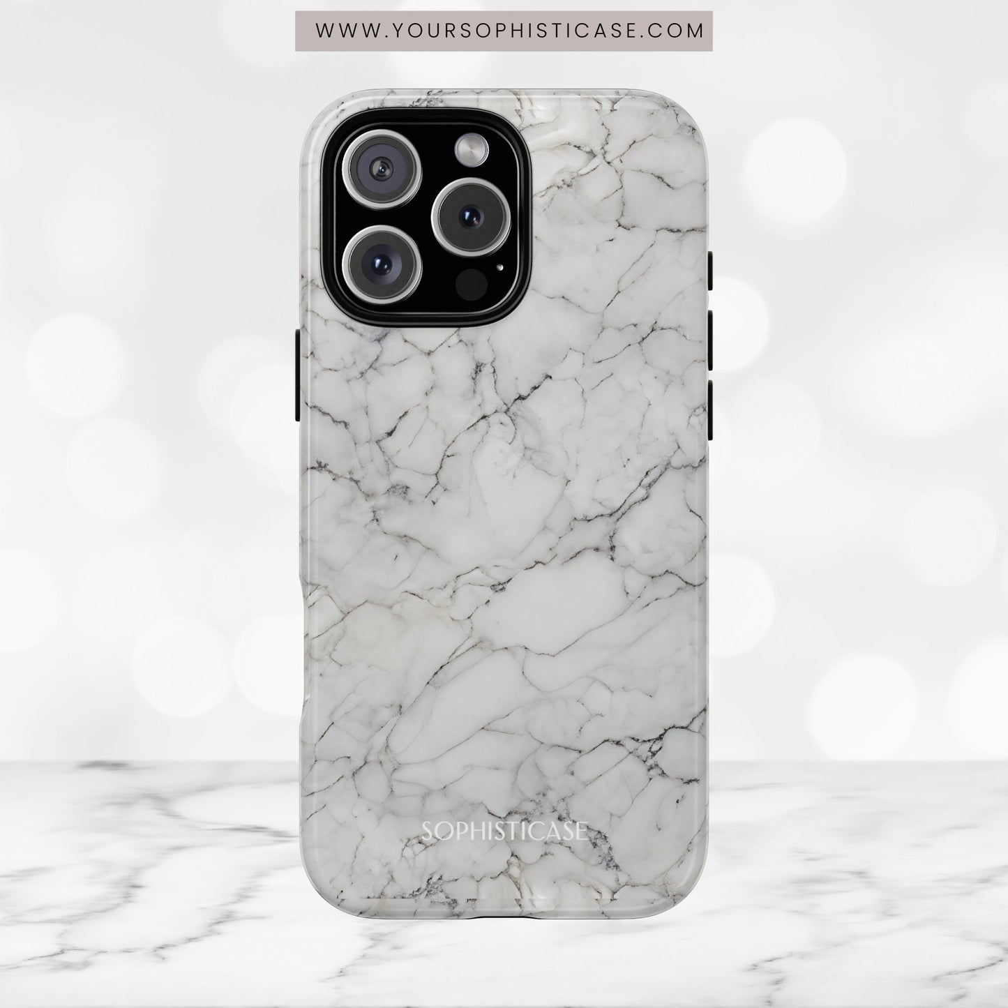 Marble Opulence in White - iPhone Case, Samsung Galaxy Case, Google Pixel Case