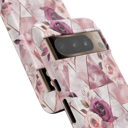 Royal Floral in Plum Chevron - Tough Phone Case