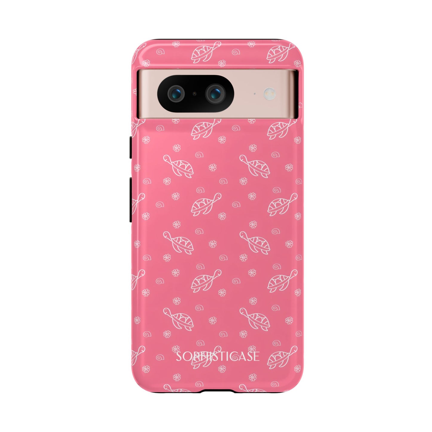 Turtle Island in Pink- Protective Phone Case for Google Pixel