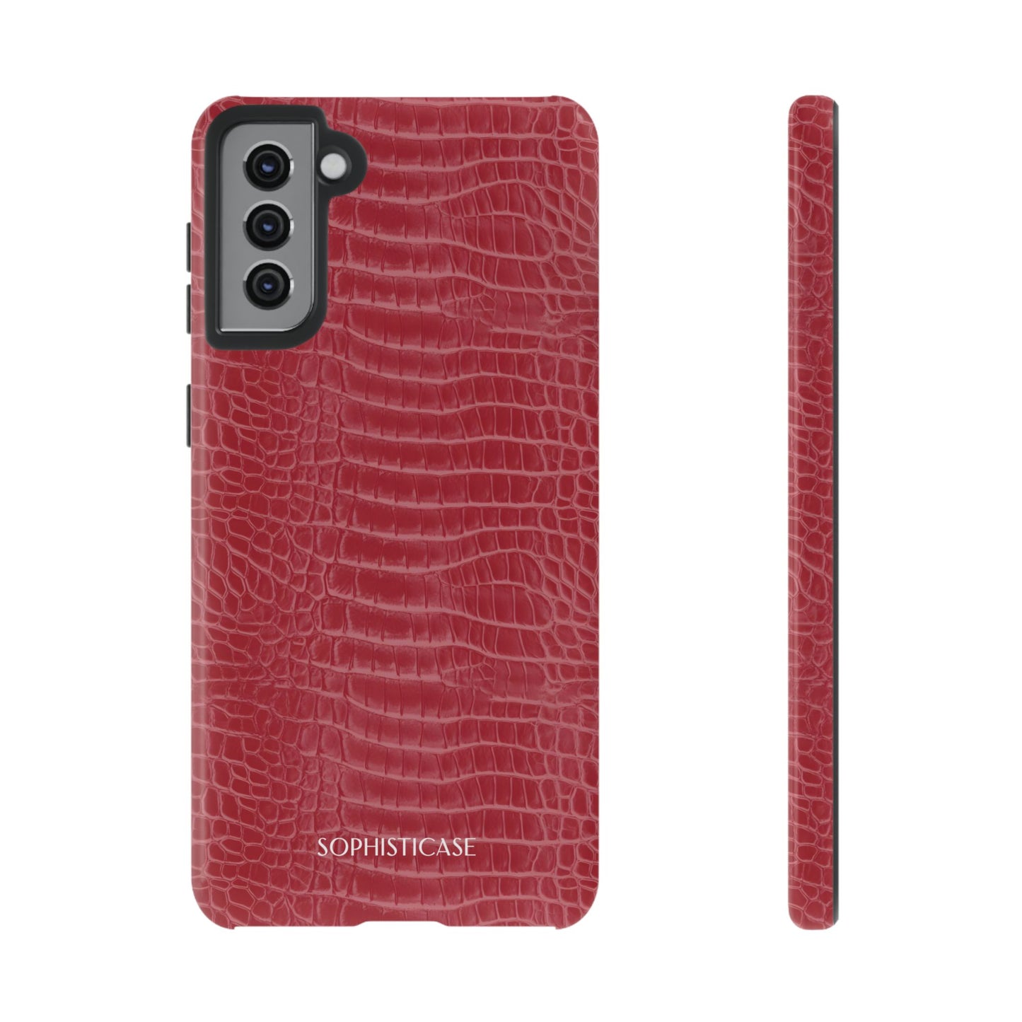 Luxe Leather in Cherry Red - iPhone Case, Samsung Galaxy Case, Google Pixel Case