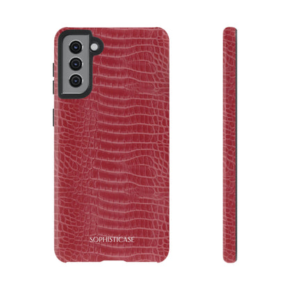 Luxe Leather in Cherry Red - iPhone Case, Samsung Galaxy Case, Google Pixel Case