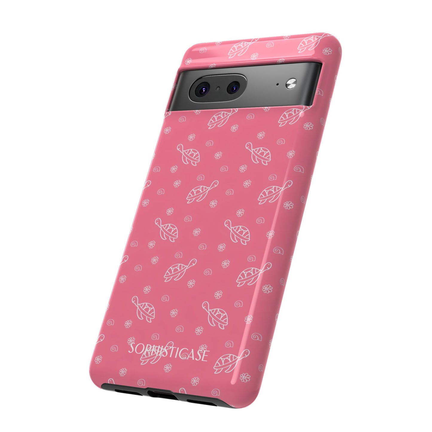 Turtle Island in Pink- Protective Phone Case for Google Pixel