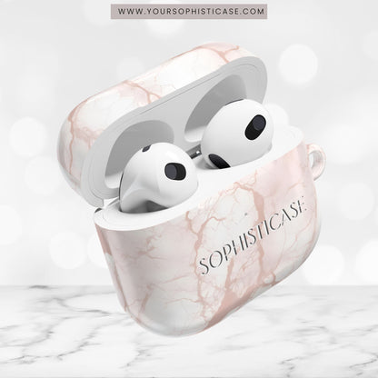AirPod Cases - Marble Opulence in Neutral Beige
