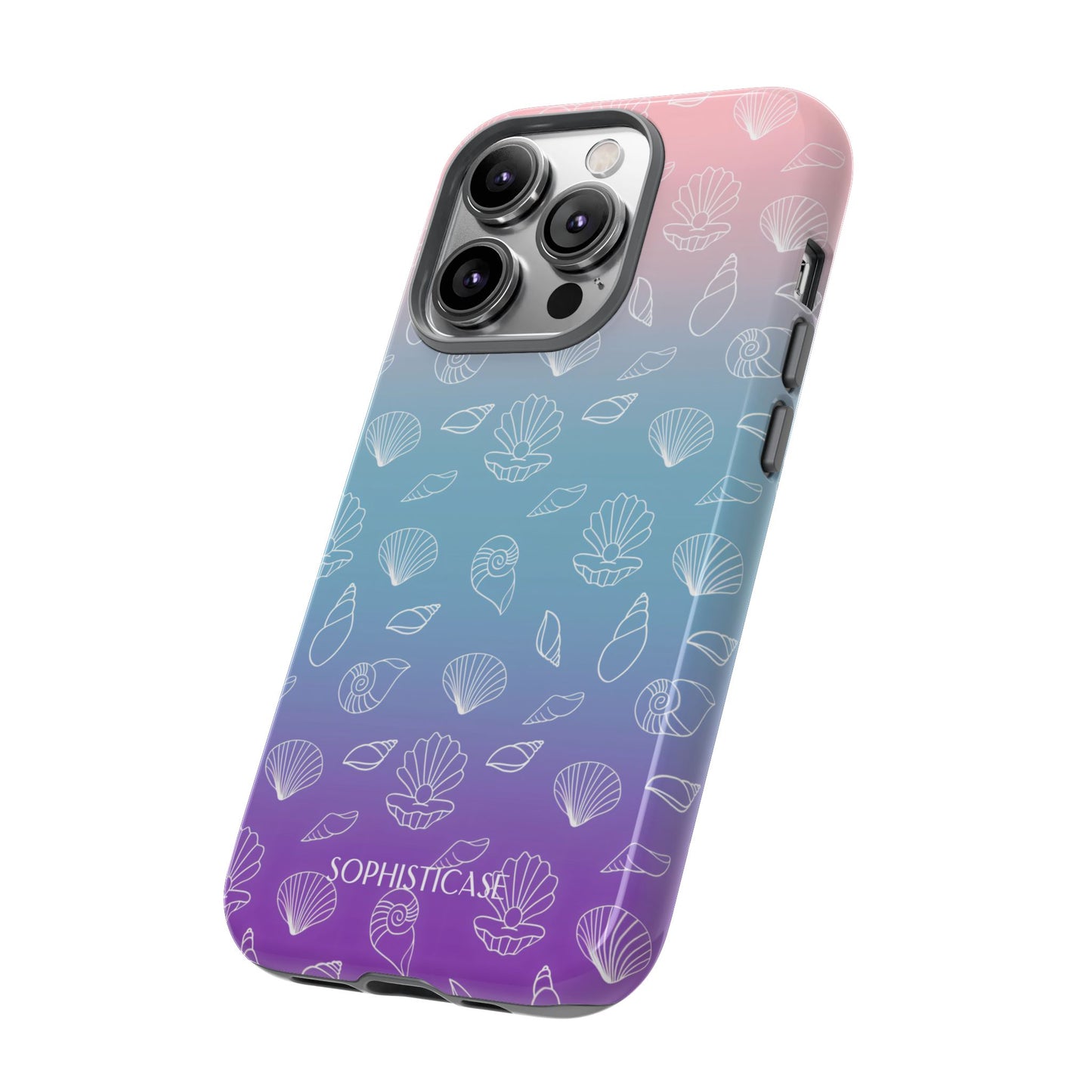 Seashell Society in Pink Blue & Purple Sunset - iPhone Case, Samsung Galaxy Case, Google Pixel Case