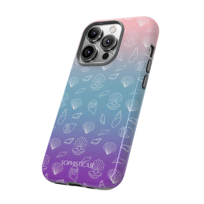 Seashell Society in Pink Blue & Purple Sunset - iPhone Case, Samsung Galaxy Case, Google Pixel Case