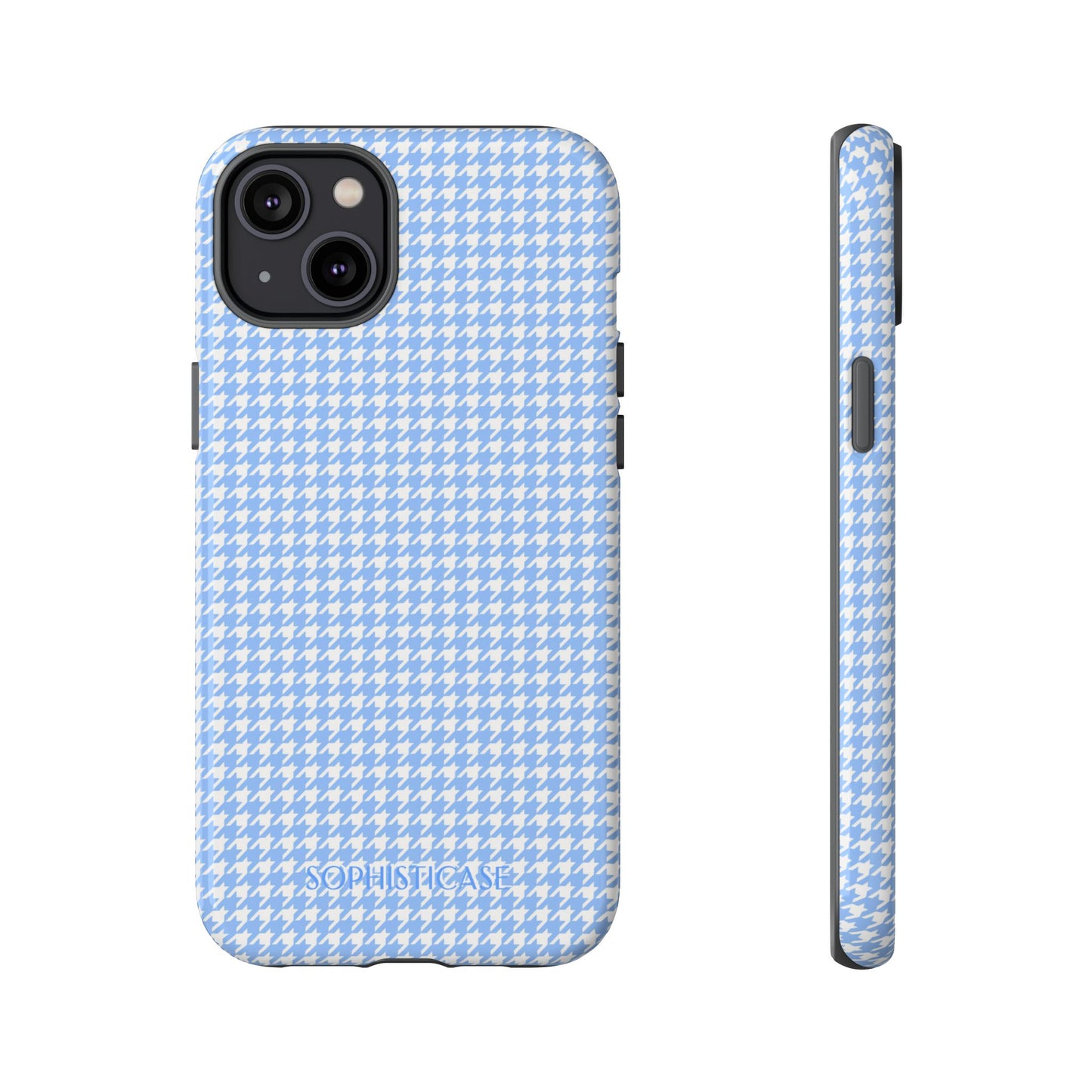 Houndstooth in Blue - Drop Proof Phone Case for iPhone