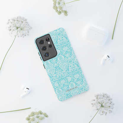 Luxe Lace in Aqua - Tough Phone Case