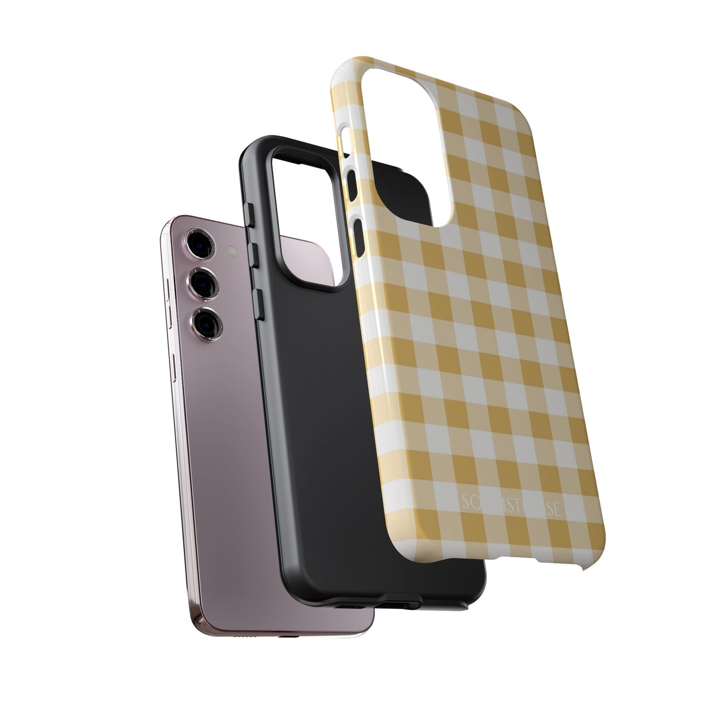 Gingham in Yellow - Protective Phone Case for Samsung Galaxy