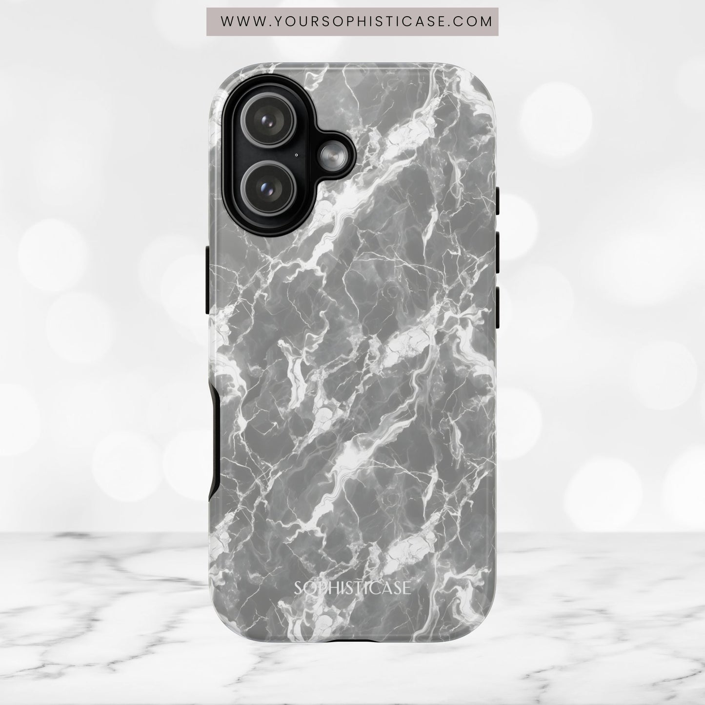Marble Crush in Charcoal Grey - iPhone Case, Samsung Galaxy Case, Google Pixel Case
