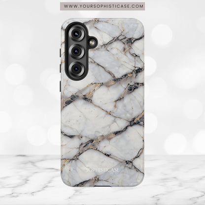 Marble Opulence in Cracked Beige - iPhone Case, Samsung Galaxy Case, Google Pixel Case